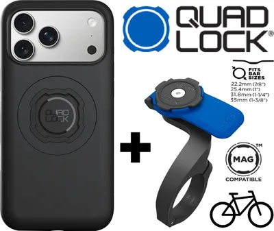 Produktbild von QUAD LOCK MAG Case Fahrrad Handy Hülle + Front Mount für iPhone 17 / 18 Pro