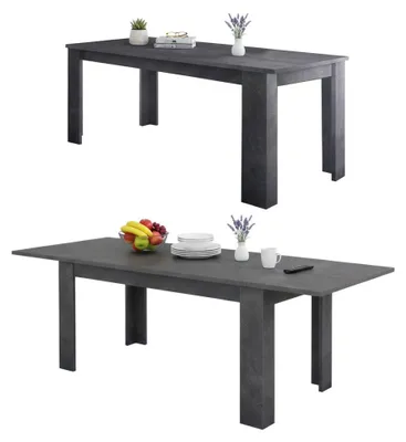 Produktbild von Ausziehbarer Esstisch Nanni, Ausziehbare Konsole bis zu 10 Sitzplätzen, ausziehbare Konsole 100 % Italy, cm 140/190x90h75, Schiefer
