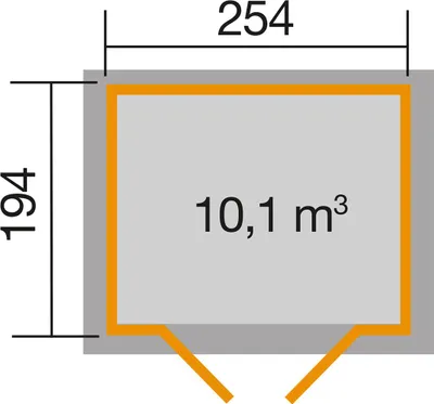Produktbild von WEKA 323.2520.20400 Gartenhaus/Blockbohlenhaus Trend mit Doppeltür ; Größe: 2 ; Farbgebung: Naturbelassen ; Wandstärke: 19 mm ; Maße (LxBxH): 254 cm x 194 cm x 221 cm ; Seitenwandhöhe: 185 cm