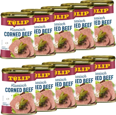Produktbild von TULIP 10x340g Corned Beef Delikatesse in Konservendose Proteinquelle Rindfleisch
