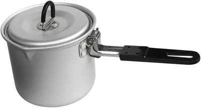 Produktbild von Campingtopf mit klappbarem Griff und Deckel, tragbarer Mehrzweck-Multifunktionskochtopf für Outdoor-Aktivitäten auf Reisen, 770 ml