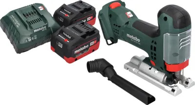 Zdjęcie produktu dla Wyrzynarka akumulatorowa Metabo STA 18 LTX 100 18 V 100 mm bezszczotkowa + 2x akumulator LiHD 5,5 Ah + ładowarka