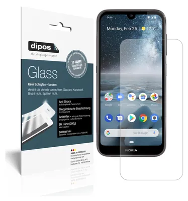 Produktbild von 1+1x Schutzfolie für Nokia 4.2 matt - Anti-Shock 9H Folie dipos Glass