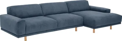 Produktbild von Max Winzer Sofa 2,5-Sitzer links / Longchair rechts Penelope - Cordstoff blau - Maße: 283 x 133 x 68 cm