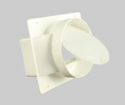 Produktbild von Marley Flachkanal 220 Adapter rund / eckig Rohranschluss, Ø 150 mm, mit Rückstauklappe