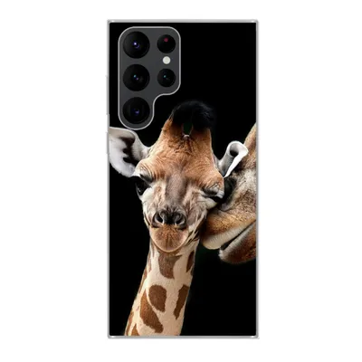 Produktbild von MuchoWow® Handyhülle Schutzhülle Hülle für Samsung Galaxy S22 Ultra Giraffe - Tiere - Schwarz - Porträt - Tiere Silikon Softcase Handy Hülle - Abbildung