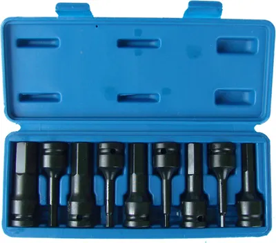 Produktbild von Innensechskant Einsatz Schlüssel Kraft-Schraubendreher-Einsätze 9-tlg. 4-19 mm