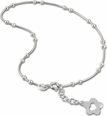Produktbild von SilberDream Damen-Fußkette 25,5cm 925 Silber allergenfrei Blume offen SDF2115