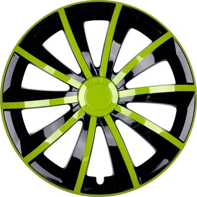 Produktbild von 4x PREMIUM DESIGN Radkappen Radzierblenden Blenden Gral 15 ZOLL #79 Grün Schwarz