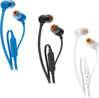 Produktbild von JBL In Ear Kopfhörer T110, Mikrofon, Headset, Farbe: Weiß