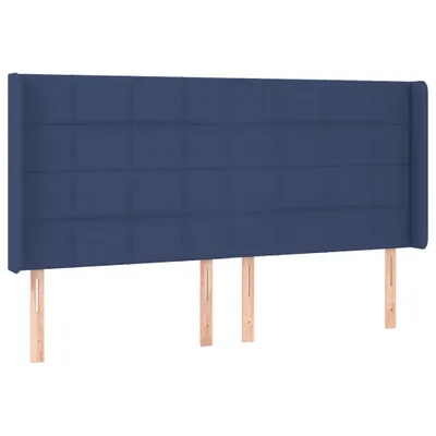 Obrázek produktu pro vidaXL Čelo postele s ušima Modrá 163x16x118/128 cm Látka