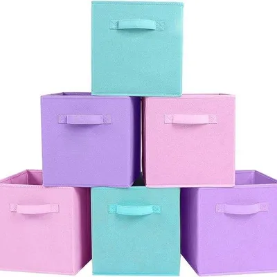 Produktbild von Famanu Aufbewahrungskubus 33 x 33 x 33 cm - Faltbare Stoffbox für Kleidung, Spielzeug und mehr