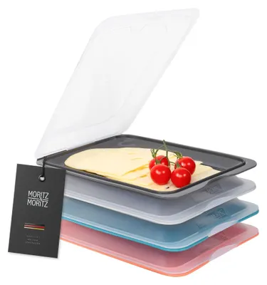 Produktbild von Moritz & Moritz 4er Set Aufschnittbox stapelbar – Frischhaltedosen mit Deckel zu
