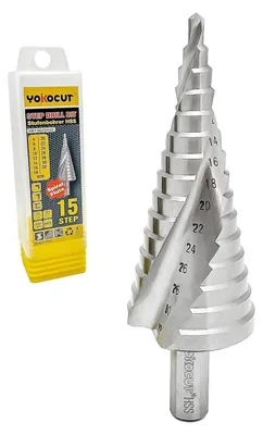 Produktbild von Stufenbohrer HSS Stahl 15 Stufen Ø 4-32mm Kegelbohrer Metall Kunststoff