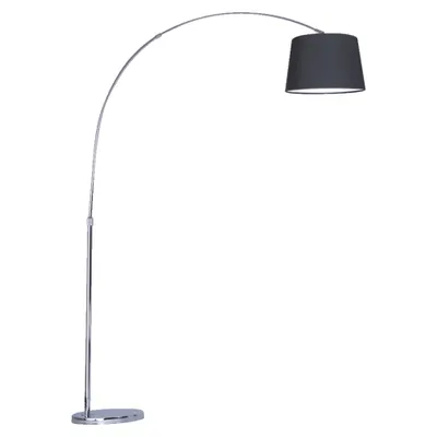 Productafbeelding van Vloerlamp MEDIAN, 1x E27/40W, chroom met zwarte stoffen kap
