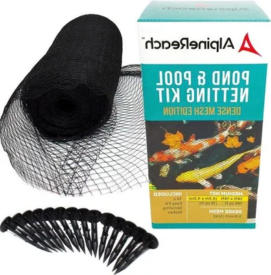 Zdjęcie produktu dla Czarna siatka do stawu 45 m x 45 m, siatka o drobnych oczkach, z ochroną przed promieniowaniem UV, wielokrotnego użytku, chroniąca przed liśćmi i drapieżnikami
