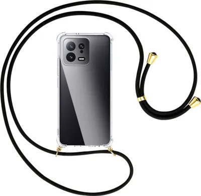 Produktbild von Handykette Backcover-Schutzhülle mit Band (Metall goldfarben) für Xiaomi 13 (6.28'') - schwarz
