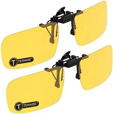 Zdjęcie produktu dla Polaroidowe okulary przeciwsłoneczne, nakładane na okulary korekcyjne - żółte - antyrefleksyjne, ochrona UV400 - idealne dla osób noszących okulary, podczas jazdy samochodem i uprawiania sportów na świeżym powietrzu