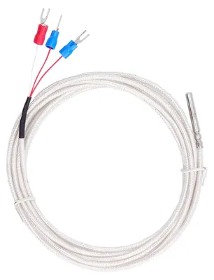 PT100 Temperatursensor Sonde 3-Draht, -200 bis 450 °C, 3 m Kabel