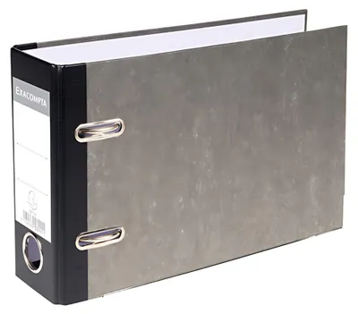 Produktbild von Exacompta Ordner Standard wolkenmarmoriert 2-Ringe 70mm Rücken DIN A5 quer Grau
