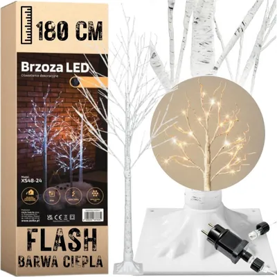 Obrázok produktu pre VIANOČNÝ STROMČEK BREZA 144 LED VIANOČNÁ DEKORÁCIA 180 CM FLASH Teplá+ FLASH