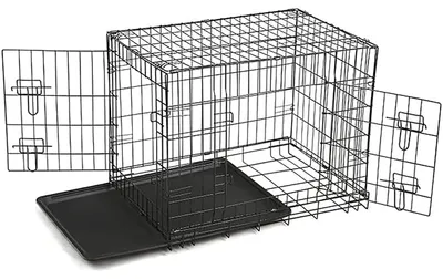 Produktbild von Faltbarer Hundetransportkorb mit 2 Türen und inklusive Futternapf