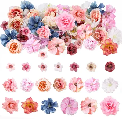 Produktbild von Kunstblumen 70 Stück, 2-5 cm, Seidenblumen, für DIY
