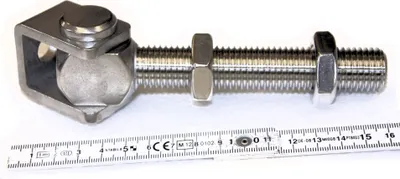 Produktbild von UHRIG Langes M20 Anschweißband V2A, verstellbares Edelstahl Torband mit Bügel, für z.B. Gartentür, Hoftor usw.