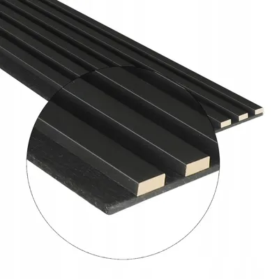 Zdjęcie produktu dla Lamele na filcu 270x30 Ścienne Panele Akustyczne Czarne Matowe Czerń 7L