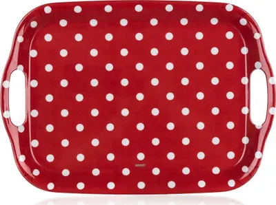 Produktbild von BANKETT Tablett mit Griffen Melamin PUNKTE 36 x 25,5 cm, red