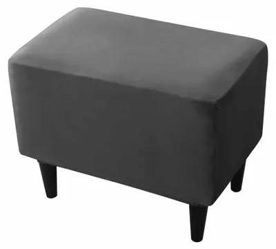 Produktbild von Hockerbezug / Poufbezug für Fußhocker und Pouf – Schwarz, elastisch, passgenauer Schutzbezug für Möbel