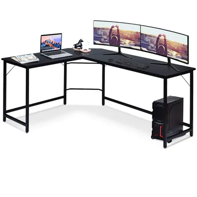 Produktbild von COSTWAY Computertisch L-Form, Eckschreibtisch, Schreibtisch PC-Tisch Computerschreibtisch Bürotisch Ecktisch Winkelschreibtisch,schwarz