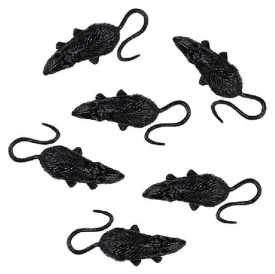 Produktbild von 6 Stück Hohle Mäuse aus Kunststoff, jeweils ca. 8 cm lang und 3 cm breit