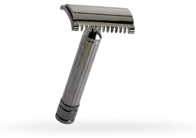 Produktbild von PREMAX Doppelklingen-Rasiermesser aus poliertem schwarzem Messing, 11 Zähne - RASIERMESSER - TOOL Koll. 40194 poliertes schwarzes Messing 8,5 cm - 3 1/3