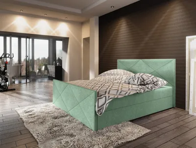 Produktbild von Boxspring-Doppelbett VASILISA 4 – 200x200, Hellgrün