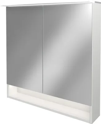 Produktbild von FACKELMANN LED Spiegelschrank B.STYLE / Badschrank mit gedämpften Scharnieren / Maße (B x H x T): ca. 80 x 81,2 x 15,3 cm / hochwertiger Schrank mit Spiegel und Beleuchtung fürs Bad / Korpus: Weiß