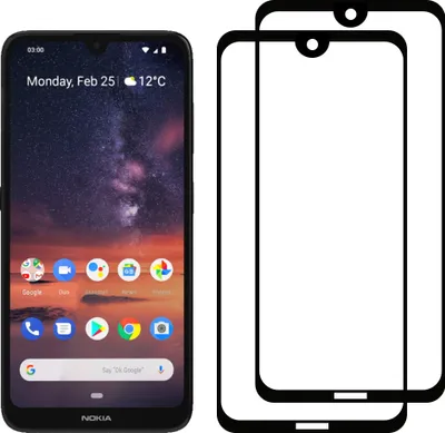 Produktbild von Smartphonica 2 Stück Displayschutzfolie passend für Nokia 3.2 - Full Cover Tempered Glass - Gehärtetes Glas passend für Nokia 3.2