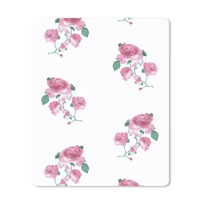 Produktbild von MuchoWow® Mauspad Mousepad Rosen - Muster - Blumen 19x23 cm - Mousepads - Maus Mat - Pad - Mausunterlage - Mauspads - Spielen
