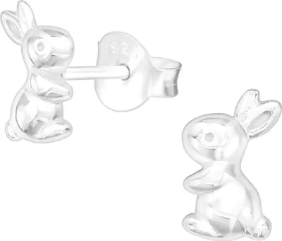 Produktbild von Ohrringe Ohrstecker 925 Sterling Silber mit Hase