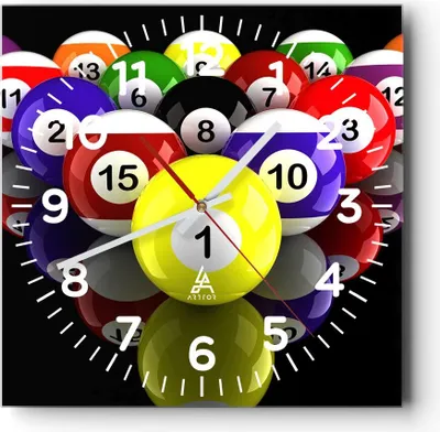 Produktbild von Wanduhr - Quadrat - Glasuhr - Pool Spiel Wettbewerb - 30x30cm - Schleichendes Uhrwerk - Lautlos - zum Aufhängen bereit - Dekoration Modern - Wanddekoration aus Glas - C4AC30x30-2219