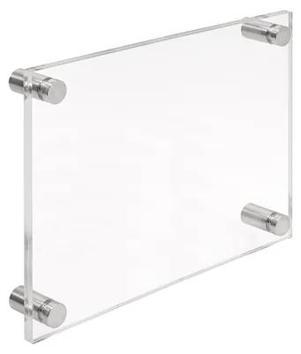 Produktbild von Firmenschild Namensschild Acrylglas DIN A4 – inkl. 4 Edelstahl-Abstandshalter 13x19 mm Türschild
