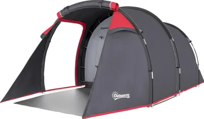 Produktbild von Campingzelt, Wurfzelt für 2-3 Personen, Vorraum & Schlafbereich, wasserdicht, 426 x 206 x 154 cm, Grau