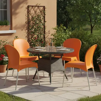 Produktbild von Eclectic - Outdoor-Stuhl, Orange, 4 Stühle Italy
