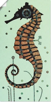 Produktbild von ARTland Poster Seepferdchen Textur Größe: 30x60 cm