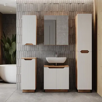 Immagine prodotto di Set di mobili da bagno Vicco Lotta Bianco 5 parti, Model 59499