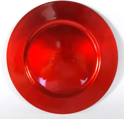 Produktbild von 6 x Platzteller aus Kunststoff Ø 33 cm rot Dekoteller Unterteller Deko Teller