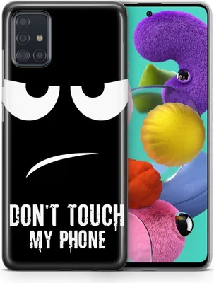 Produktbild von Handyhülle für Samsung Galaxy Schutz Case Cover Bumper Etui Schale Ultra Dünn, Modell:Samsung Galaxy A42 5G, Motiv auswählen:Dont Touch My Phone Schwarz