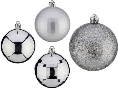 Produktbild von Weihnachtsbaumkugeln Ø 7 cm 50 Stück PVC Silberfarben