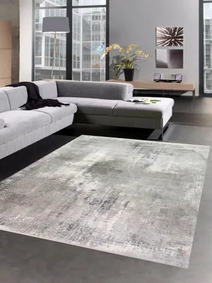 Obrázok produktu pre Koberec vlnený koberec moderný dizajnérsky koberec sivý krémový veľkosť - 80x150 cm