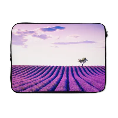 Produktbild von MuchoWow® Laptop Hülle 14 ZollLavendel - Bäume - Lila - Blumen Laptoptasche - Laptoptasche - Stoßsicher - Schutzhaube